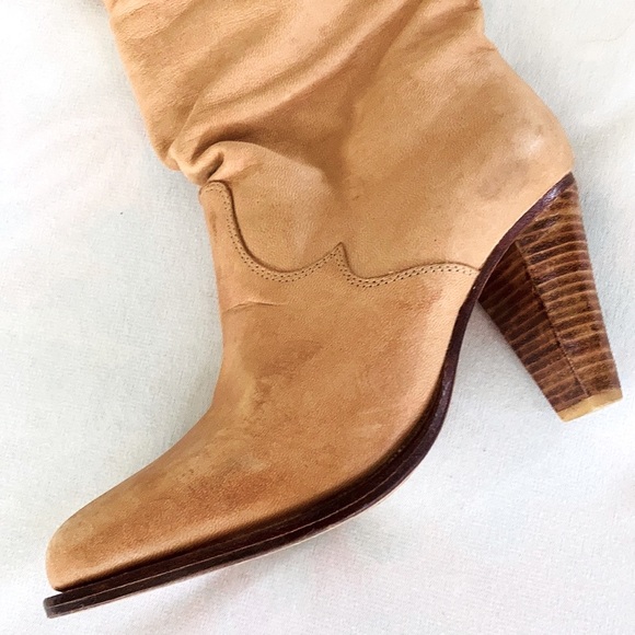 Quality genuine leather slouch knee-high Boots w turnover top▪️SIZE 41 - Picture 4 of 14